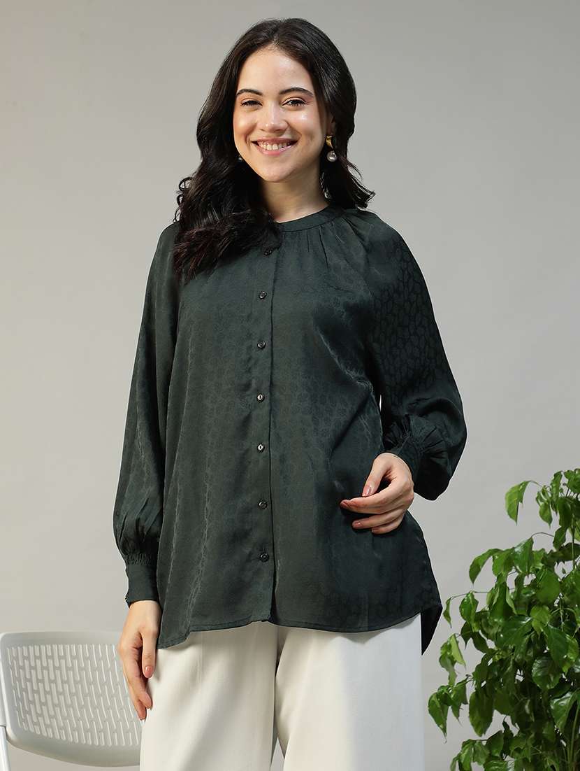 women self designed puff sleeve regular top