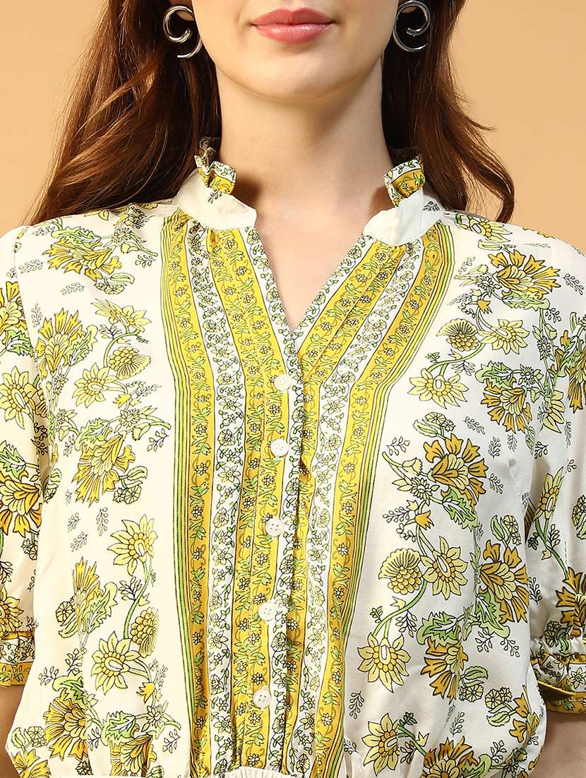 women printed puff sleeve a-line dress - 22147512 -  Standard Image - 4