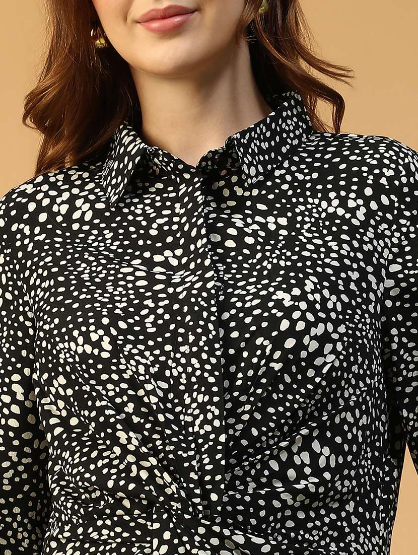 women printed three quarter sleeve a-line dress - 22147520 -  Standard Image - 4