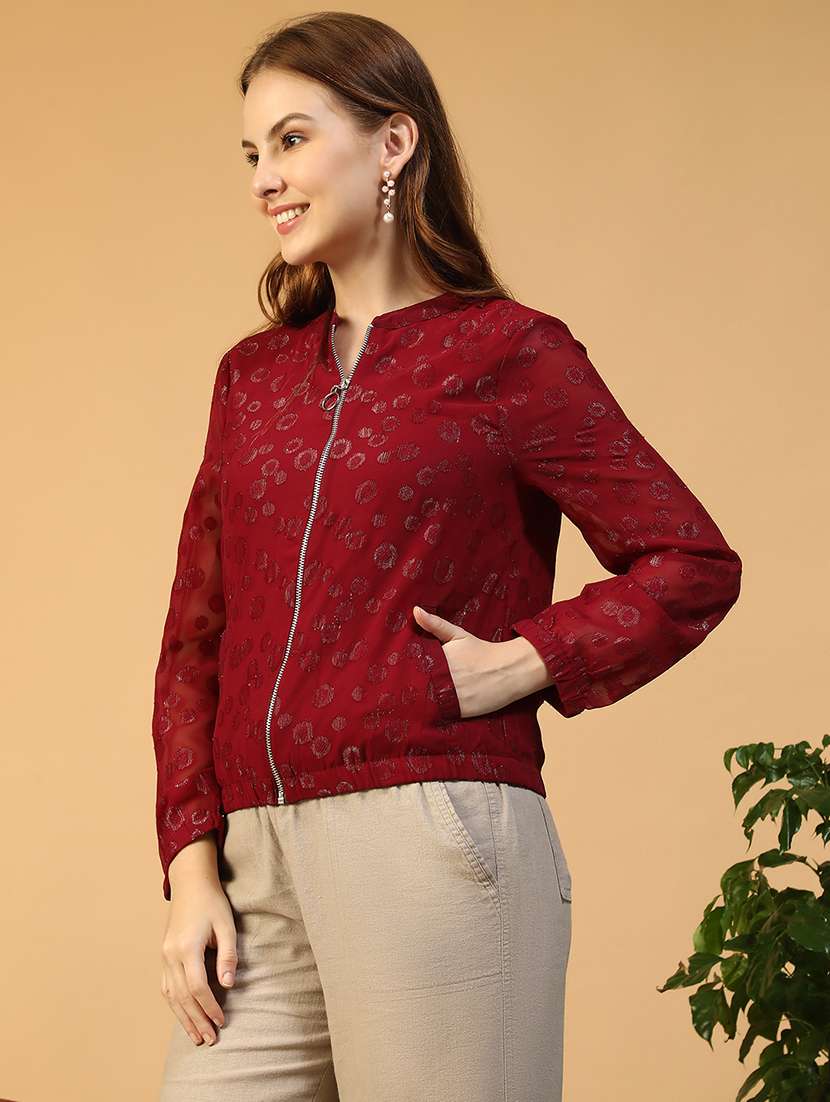 women self designed long sleeve summer jacket - 22147526 -  Standard Image - 1