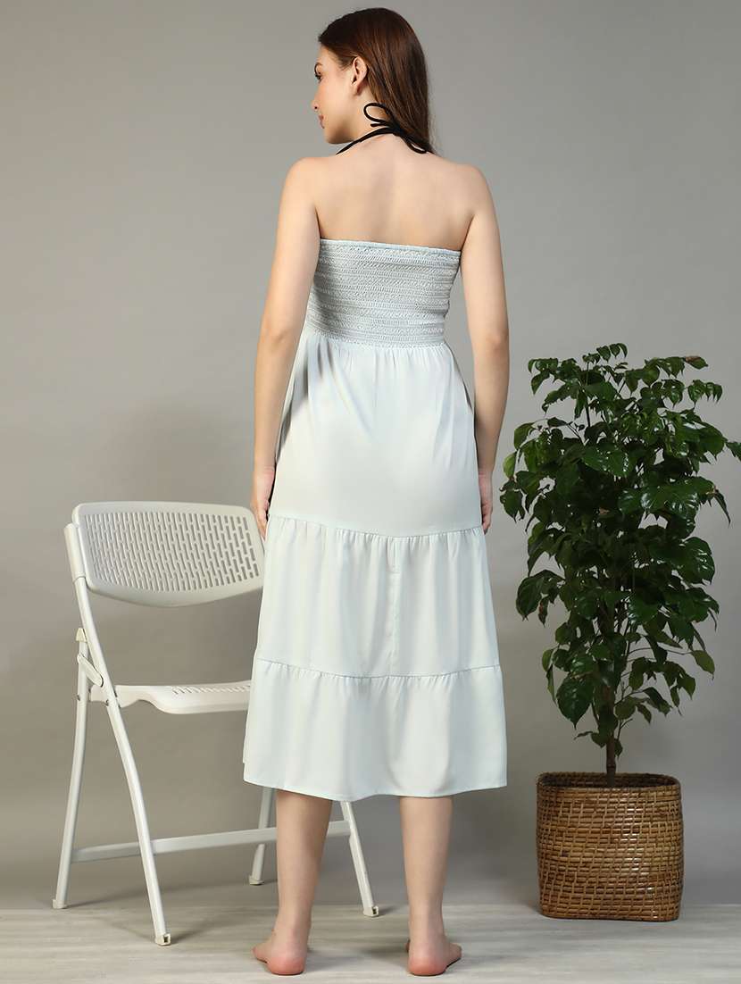 women solid beachwear coverup dress - 22147544 -  Standard Image - 4