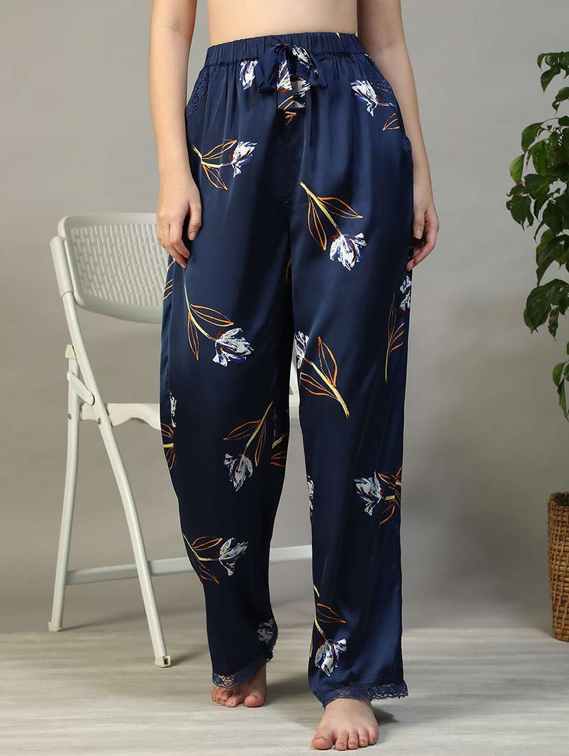 women printed mid rise lounge wear pajama