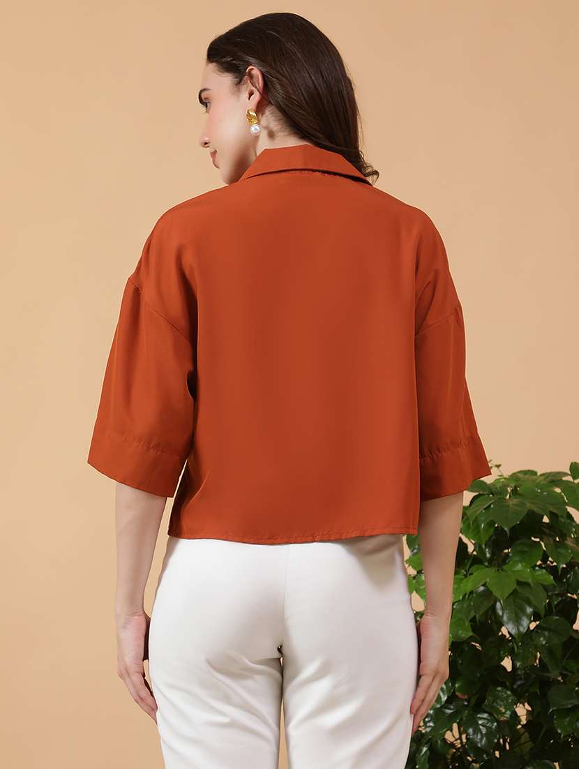 women soldi collared short sleeve boxy shirt - 22147561 -  Standard Image - 4