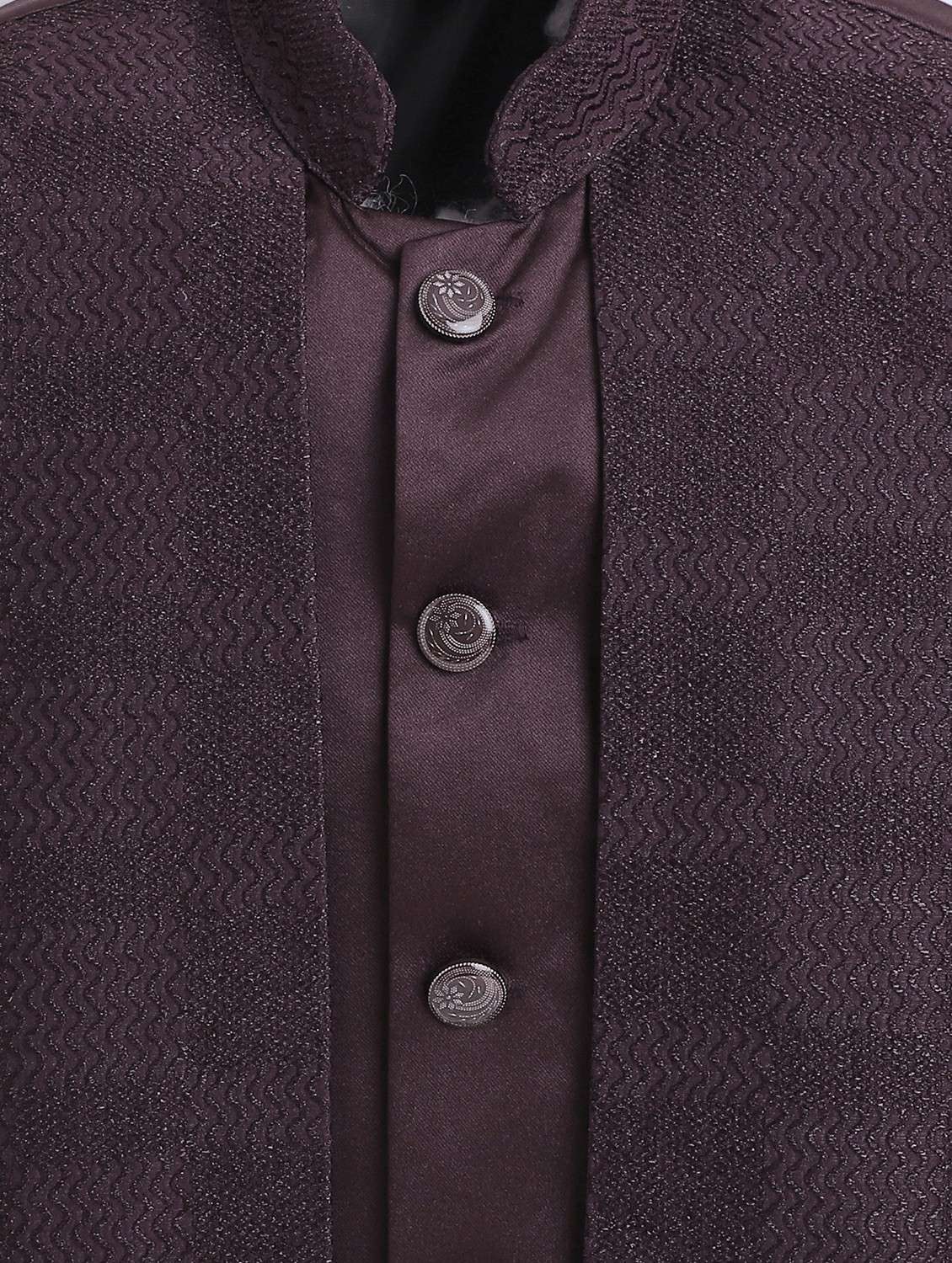 boys self designed long sleeve sherwani set - 22147600 -  Standard Image - 4