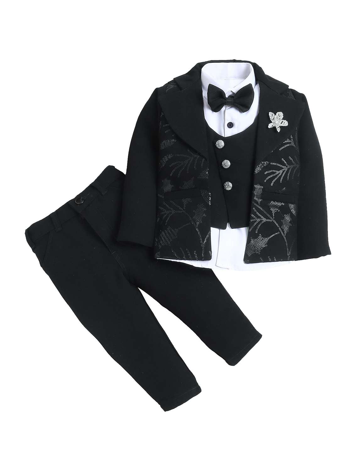 boys self designed blazer and trouser with shirt set - 22147665 -  Standard Image - 1