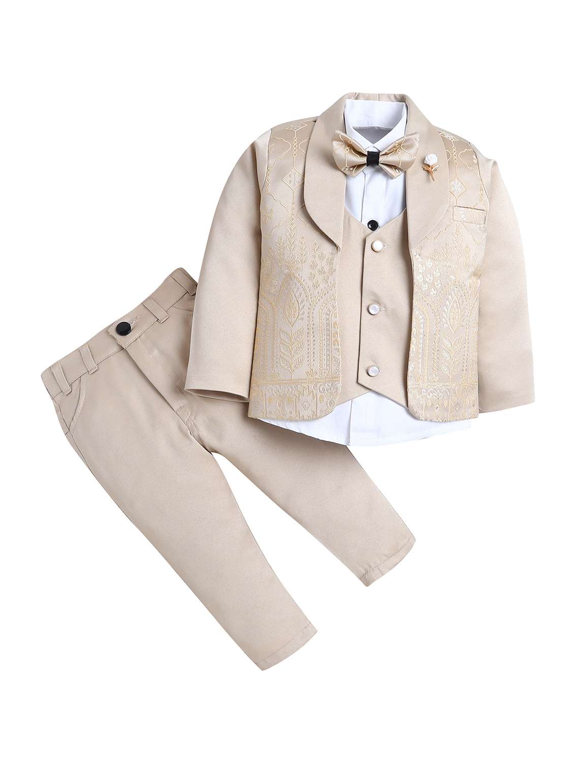 boys self designed blazer and trouser with shirt set - 22147667 -  Standard Image - 1