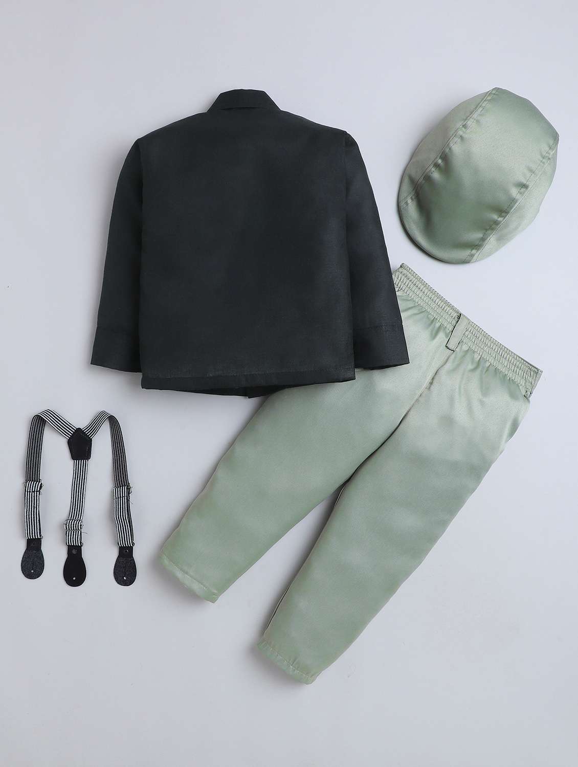 boys solid shirt & trouser with cap set - 22147680 -  Standard Image - 1