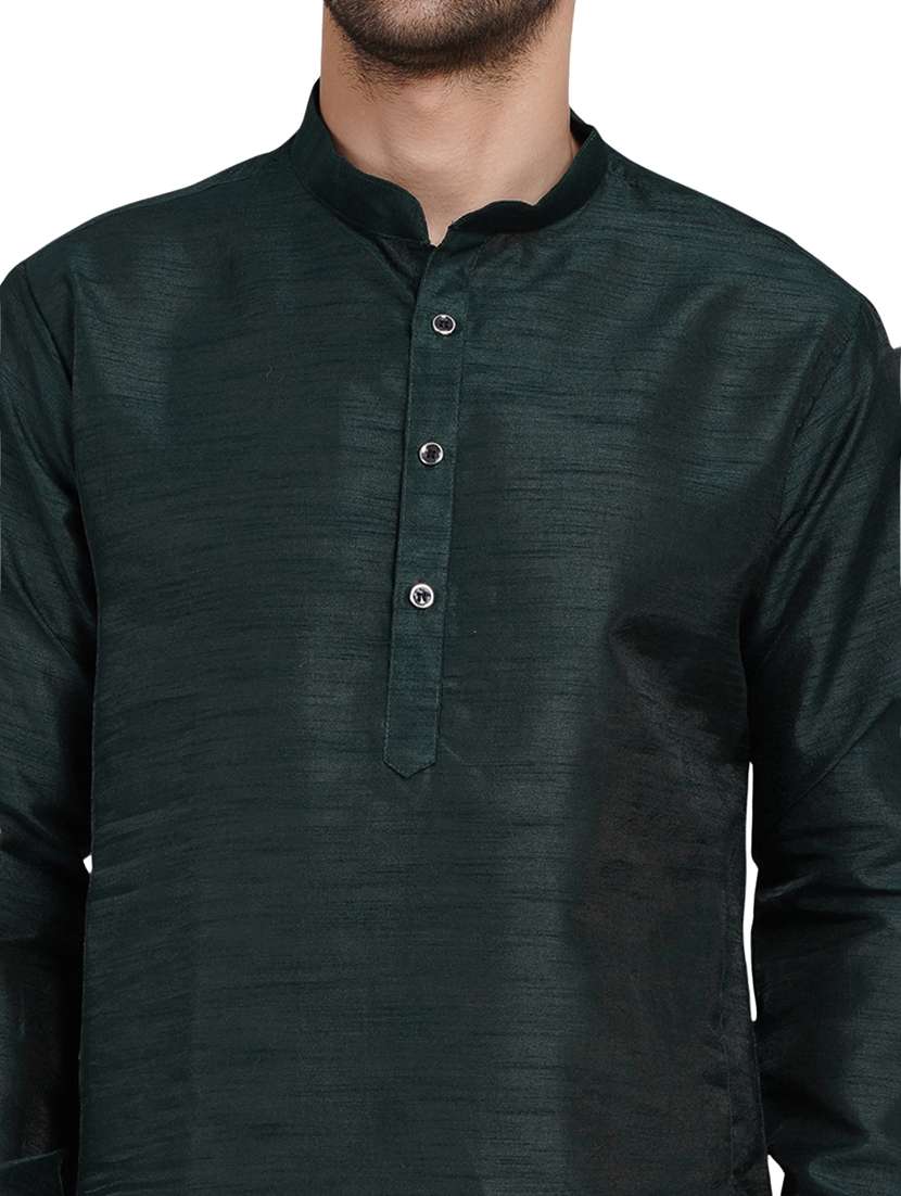 men solid long sleeve kurta with trousers ethnic wear set - 22147686 -  Standard Image - 6
