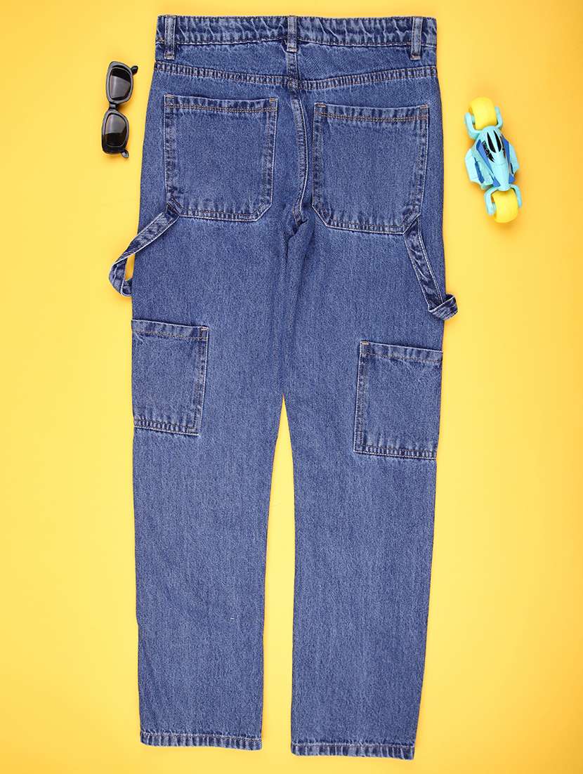 boys solid mid rise slim fit jeans - 22147696 -  Standard Image - 1