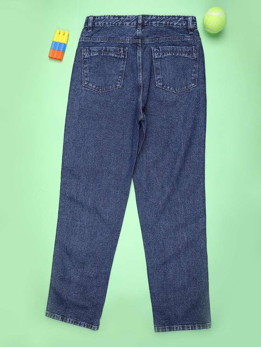 girls solid mid rise slim fit jeans - 22147699 -  Standard Image - 1