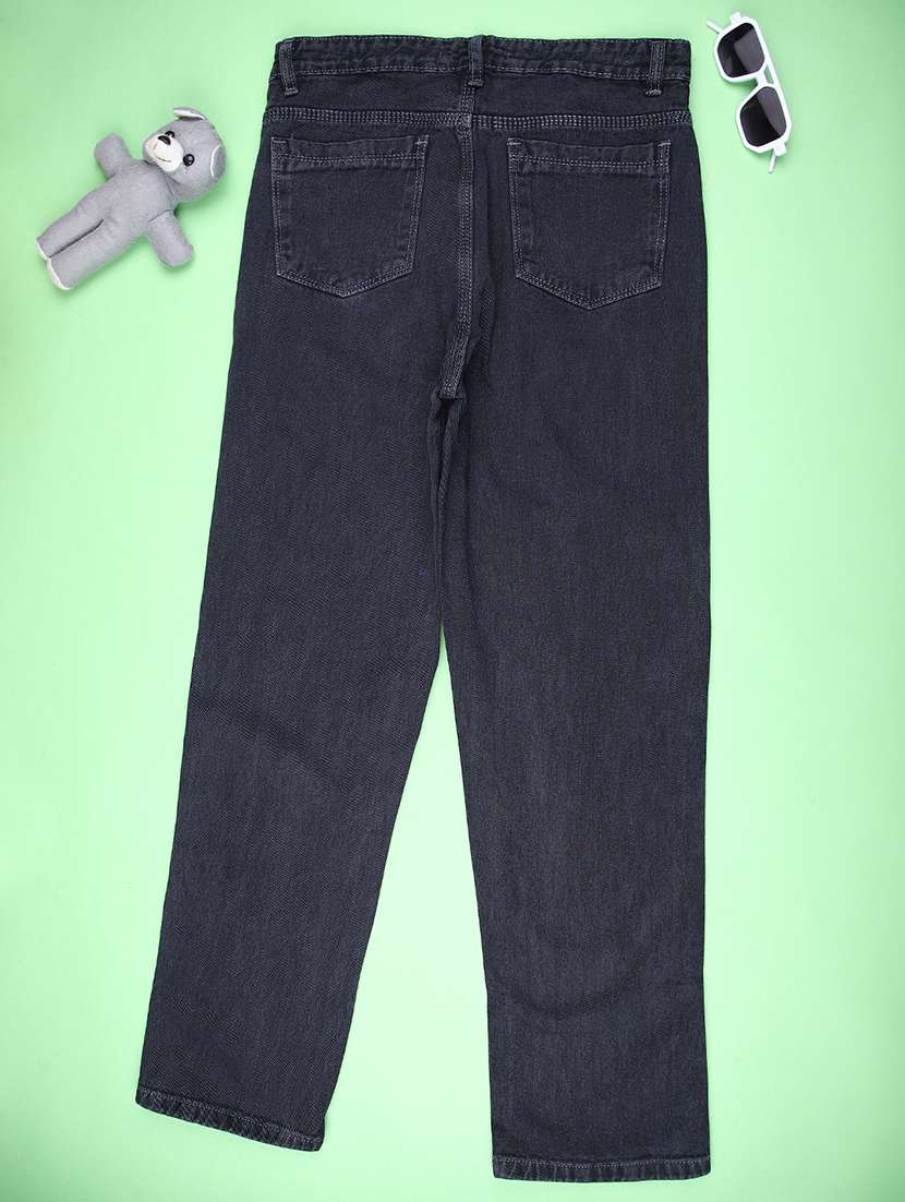 girls solid mid rise slim fit jeans - 22147700 -  Standard Image - 1