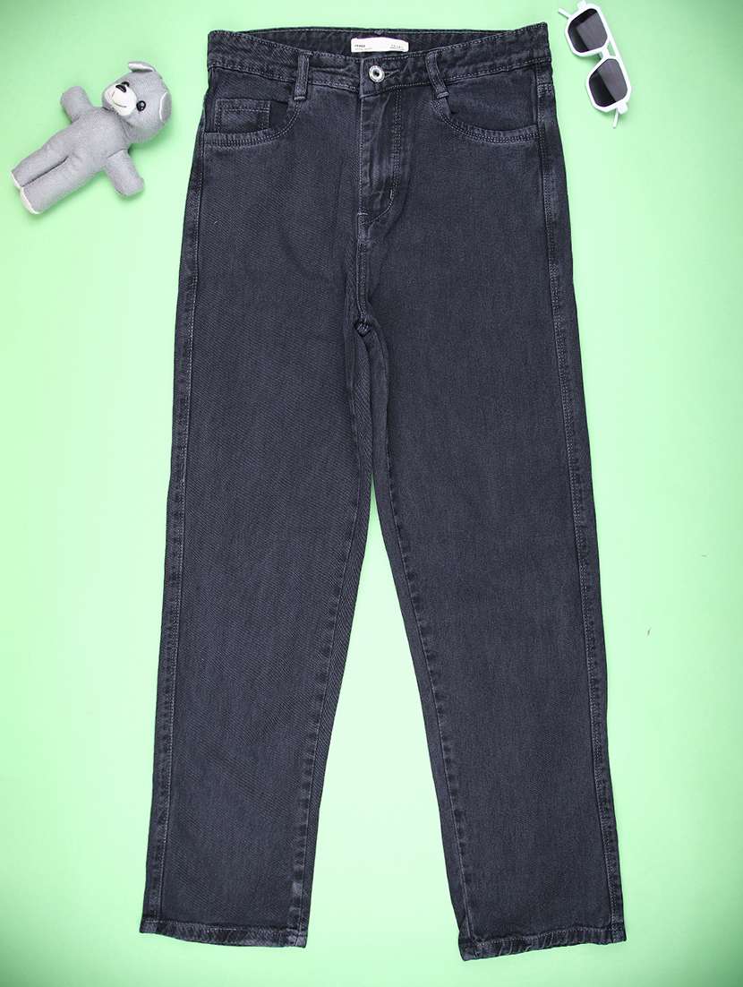 girls solid mid rise slim fit jeans - 22147700 -  Standard Image - 1