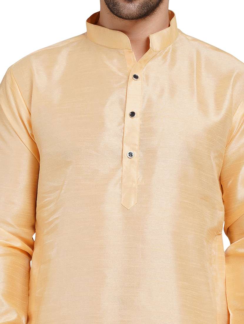 men solid long sleeve kurta with trousers ethnic wear set - 22147705 -  Standard Image - 6