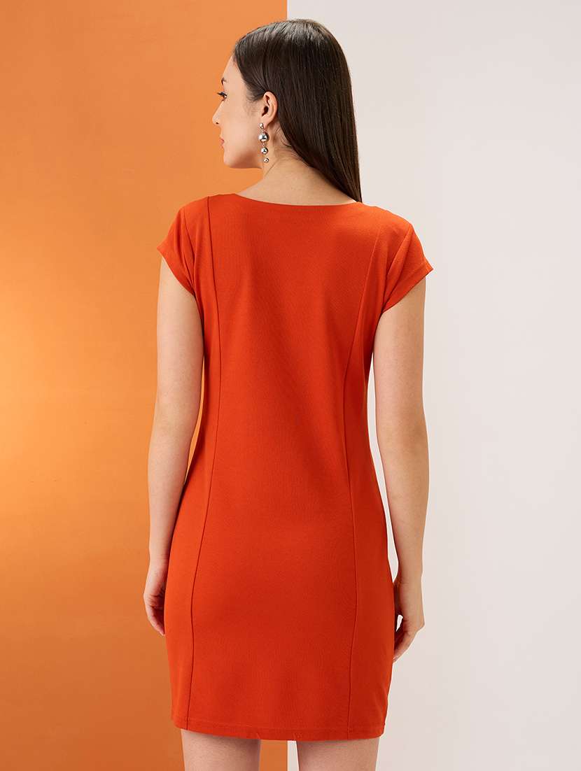 women solid short sleeve sheath dress - 22147791 -  Standard Image - 1