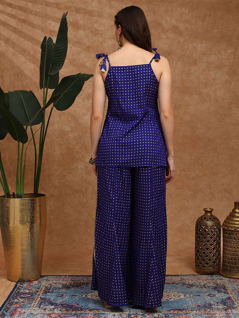 women foil printed shoulder strap ethnic co-ord set - 22147849 -  Standard Image - 1
