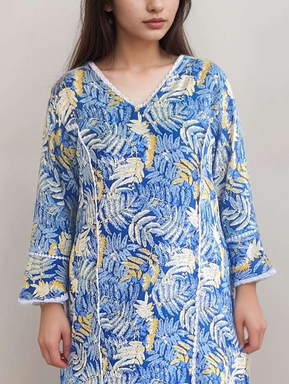 women printed long sleeve a-line kurta - 22147984 -  Standard Image - 4