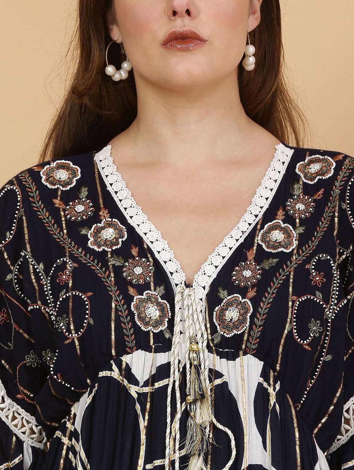 women self designed batwing sleeve tiered dress - 22148063 -  Standard Image - 4