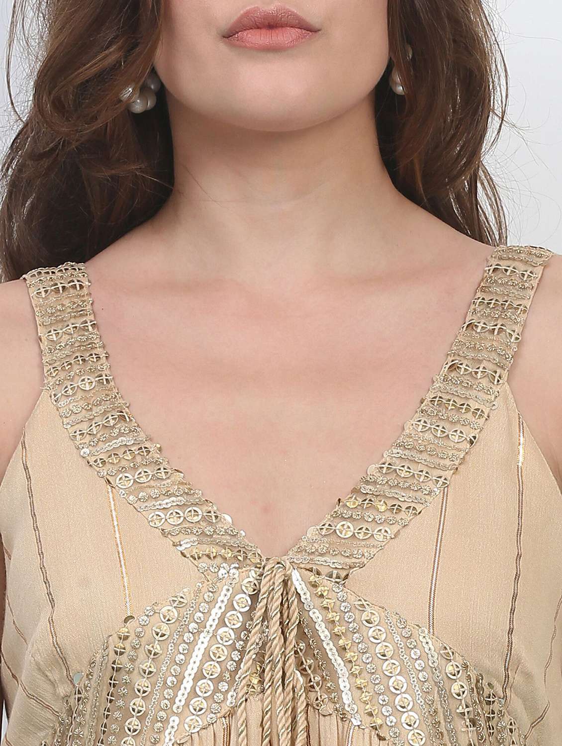 majestic by baani women tiered brown maxi length dress - 22148069 -  Standard Image - 4