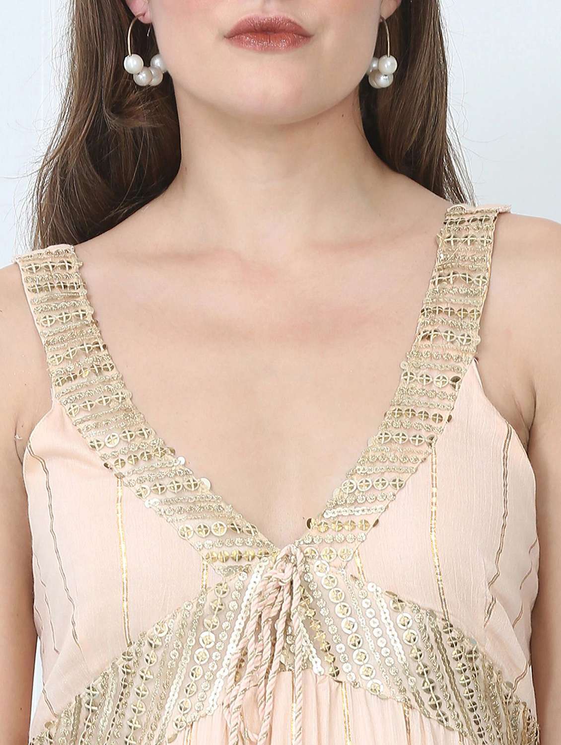 majestic by baani women tiered beige maxi length dress - 22148070 -  Standard Image - 4