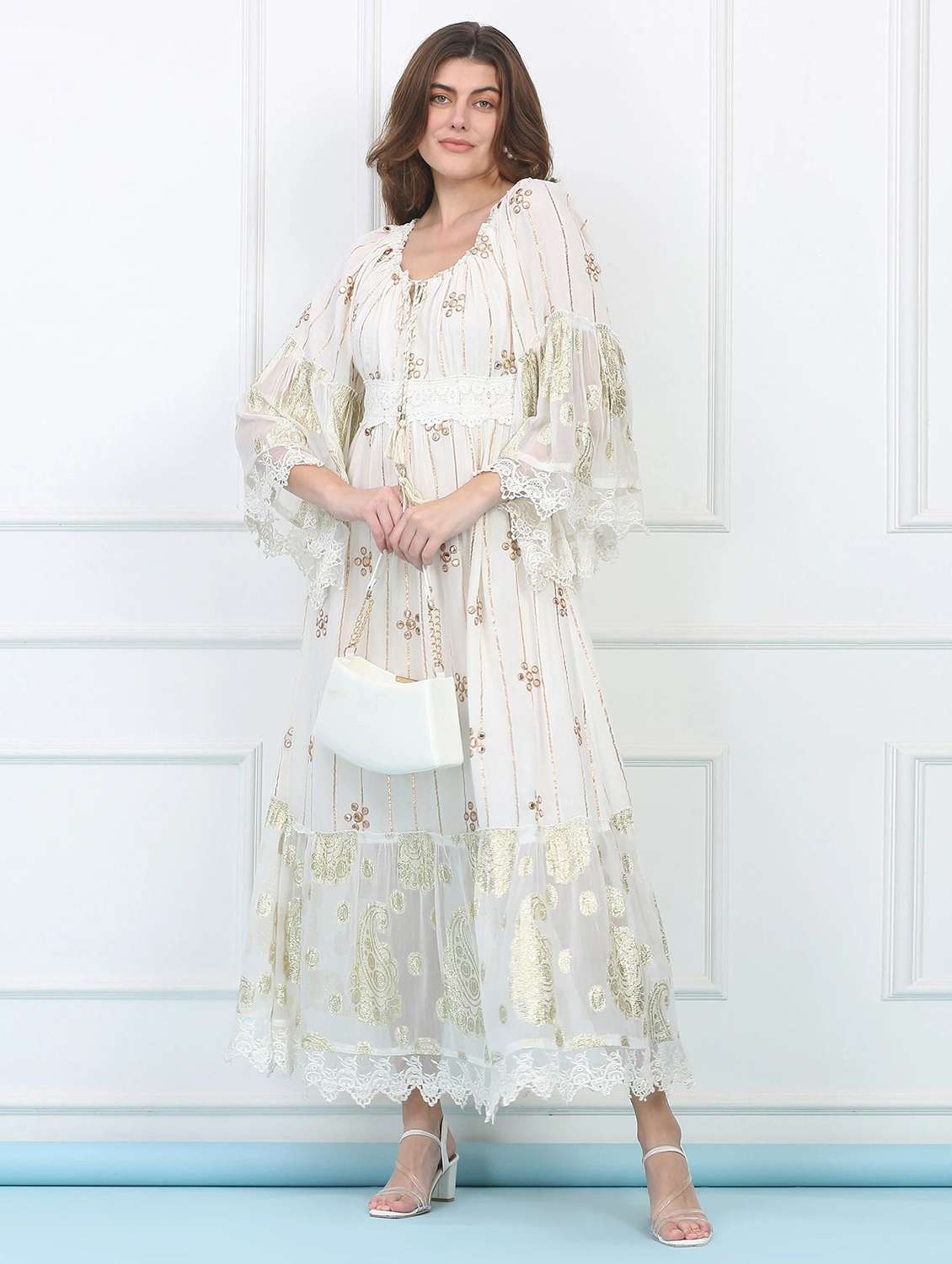 majestic by baani women white maxi length dress - 22148073 -  Standard Image - 1