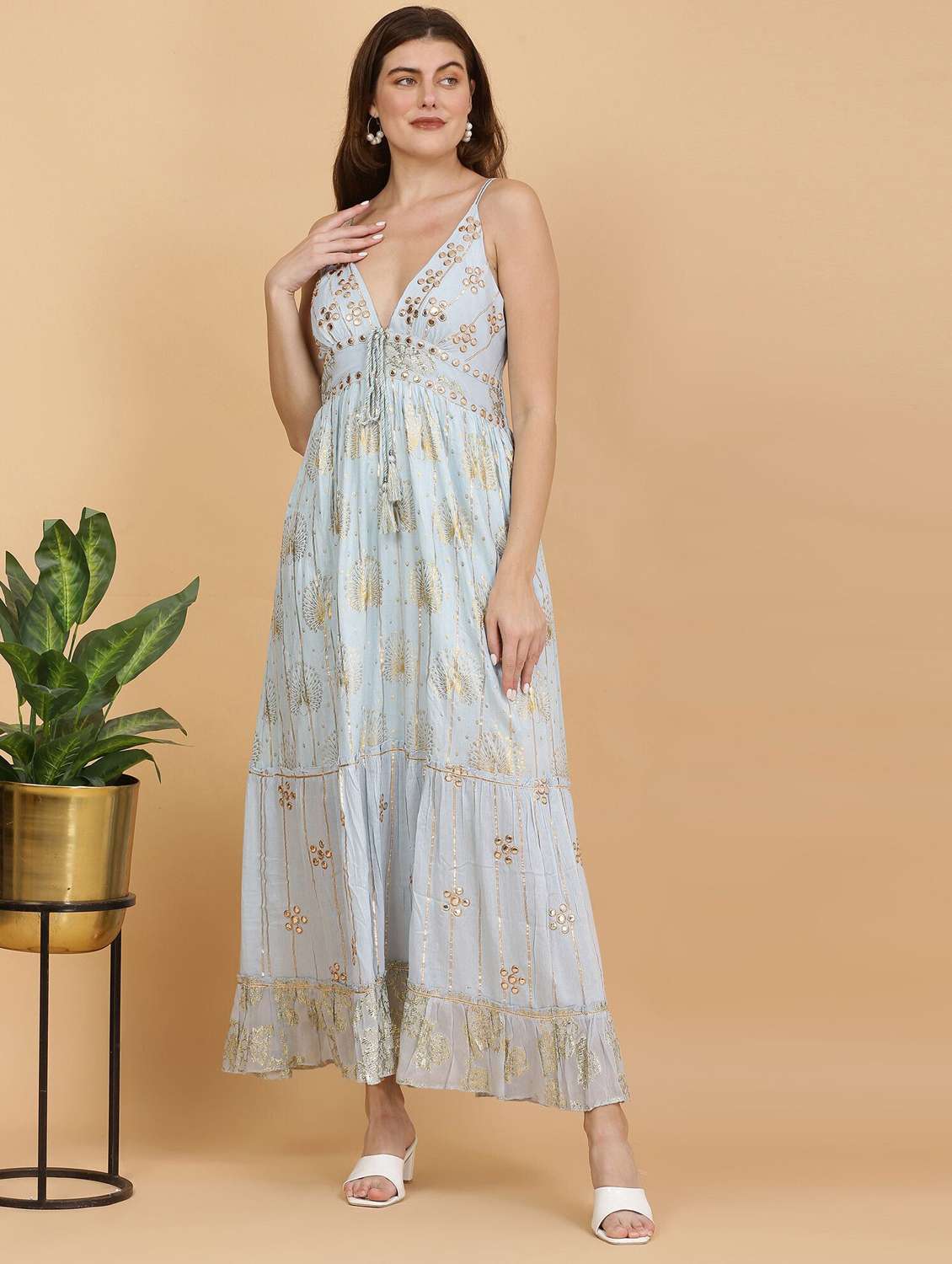 majestic by baani women light blue maxi length dress - 22148078 -  Standard Image - 1