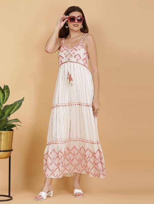 majestic by baani women tiered red maxi length dress - 22148085 -  Standard Image - 0