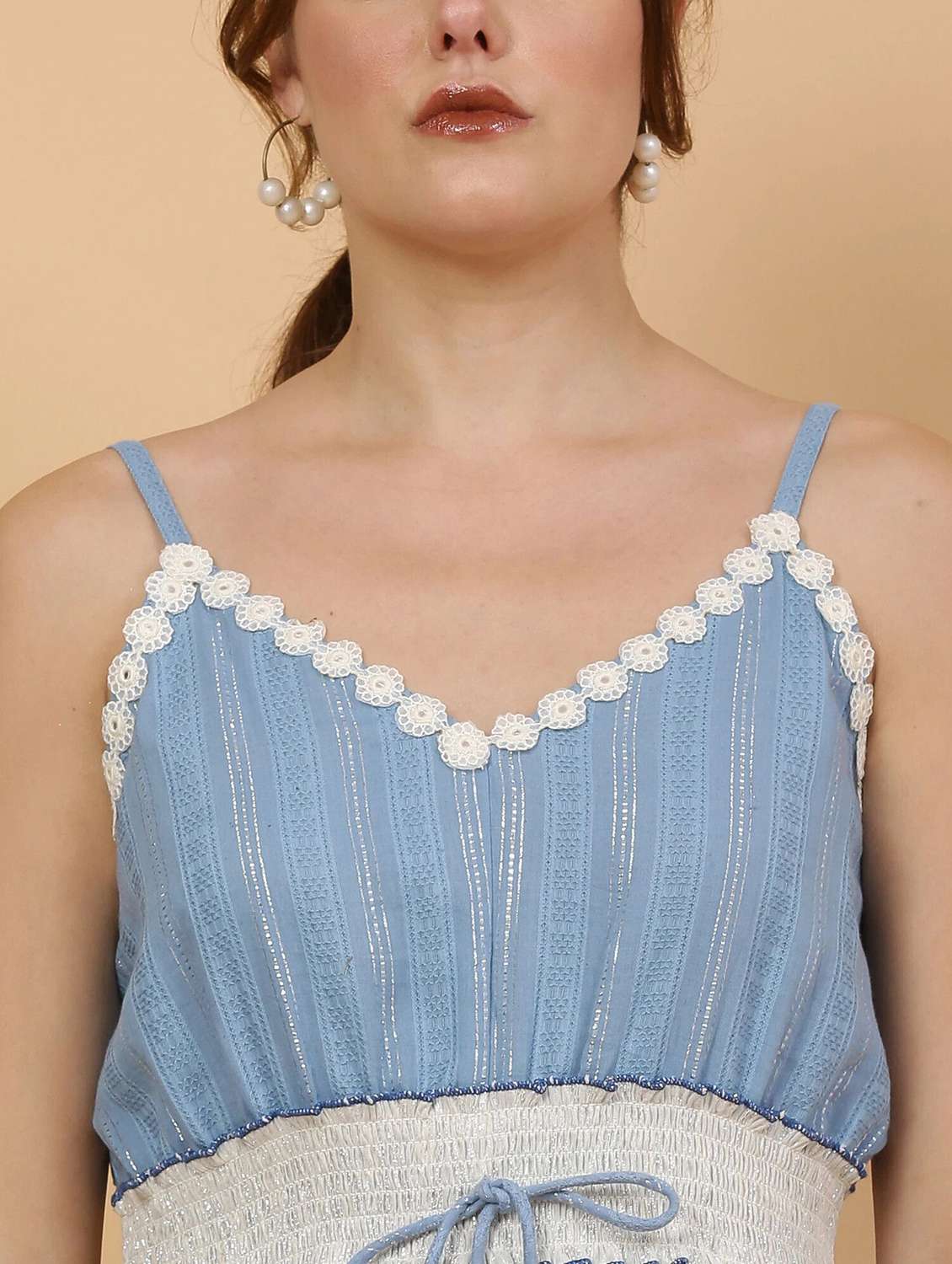 majestic by baani women tiered light blue above knee thigh length dress - 22148098 -  Standard Image - 4