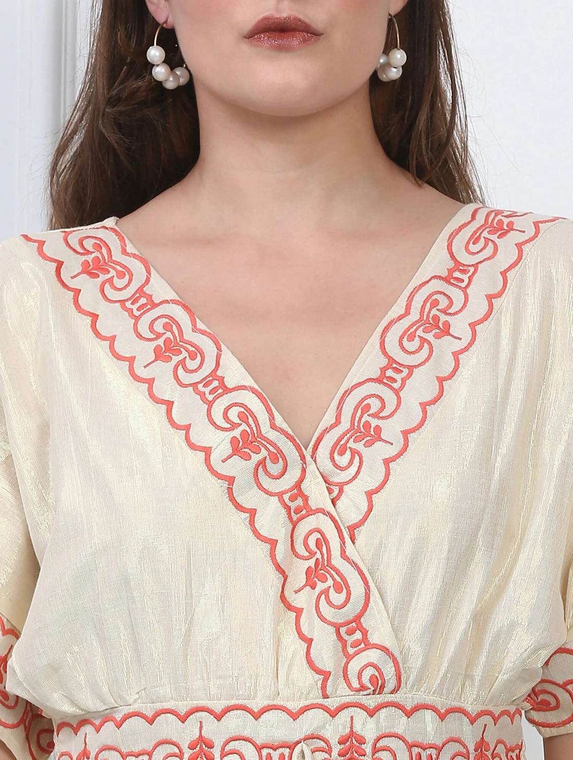 majestic by baani women fit and flare beige above knee length dress - 22148111 -  Standard Image - 4