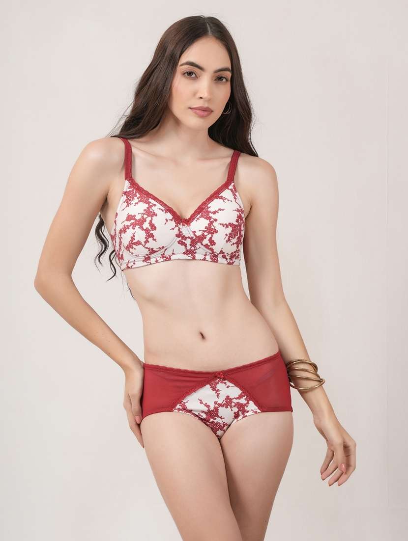 women printed bra and panty set - 22148135 -  Standard Image - 1