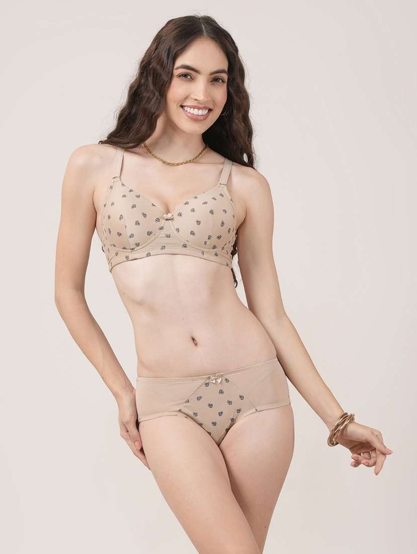 women printed bra and panty set - 22148137 -  Standard Image - 1