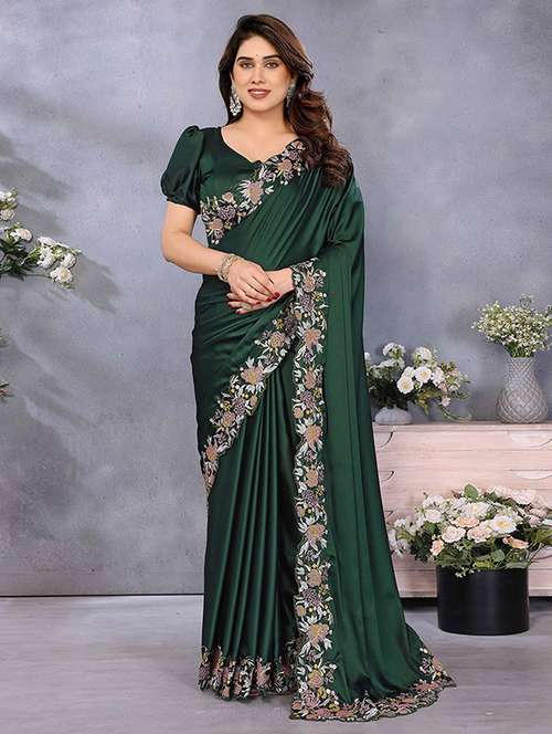 women solid with bordered saree with blouse - 22148158 -  Standard Image - 0