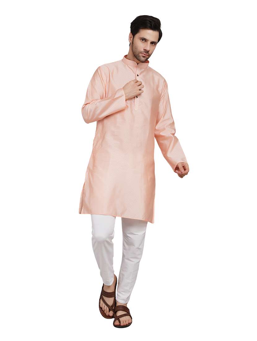 men self design long sleeve kurta with trousers ethnic wear set - 22148182 -  Standard Image - 1
