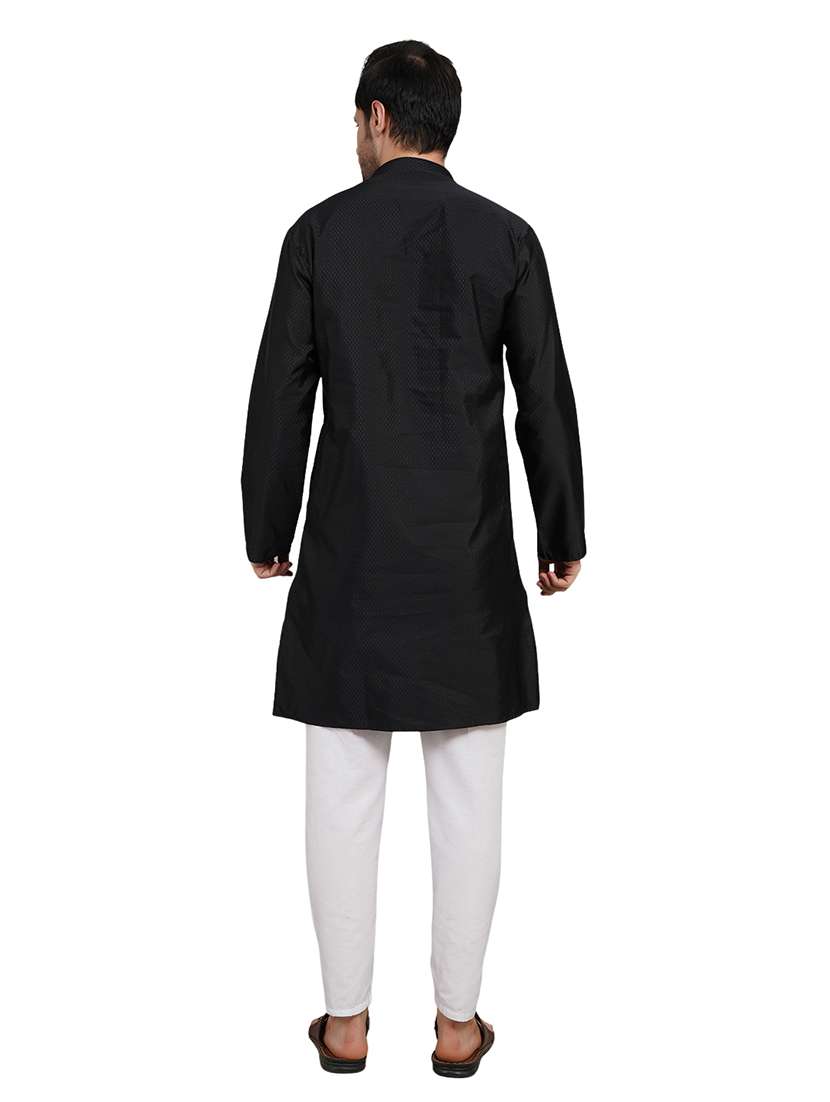 men self design long sleeve kurta with trousers ethnic wear set - 22148183 -  Standard Image - 4