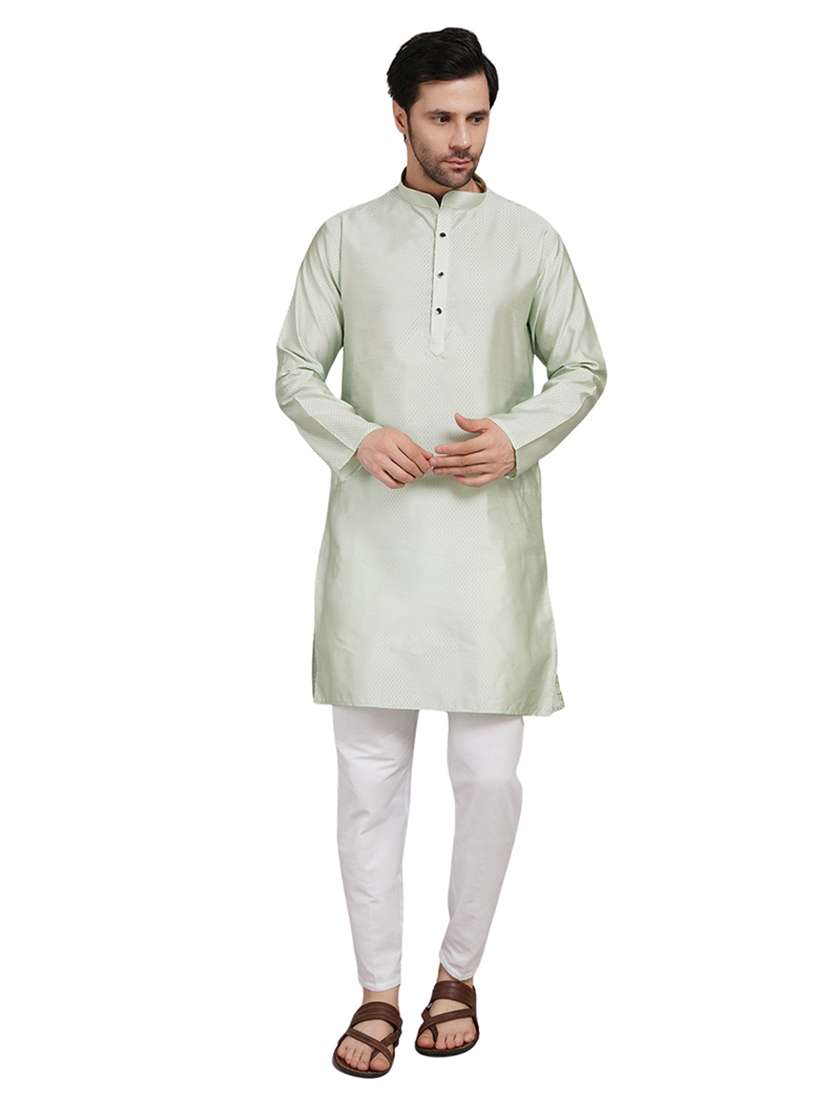 men self design long sleeve kurta with trousers ethnic wear set - 22148193 -  Standard Image - 1