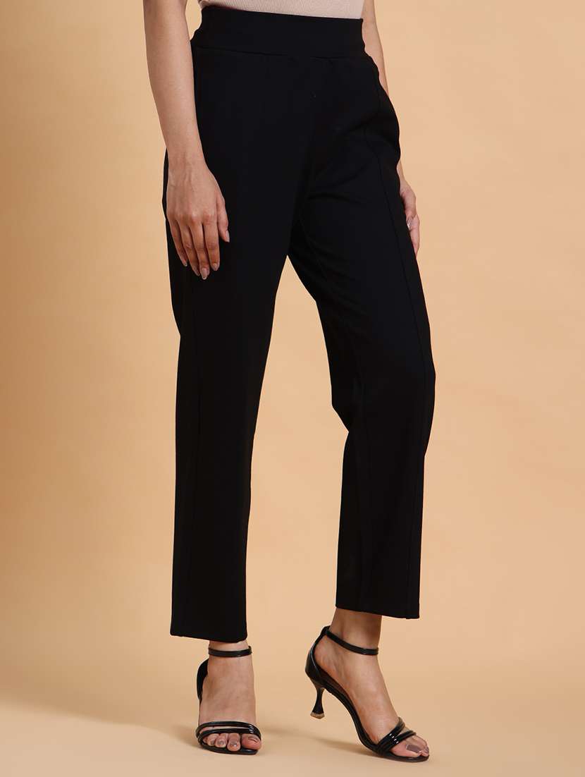 women black solid high rise jegging - 22148195 -  Standard Image - 1