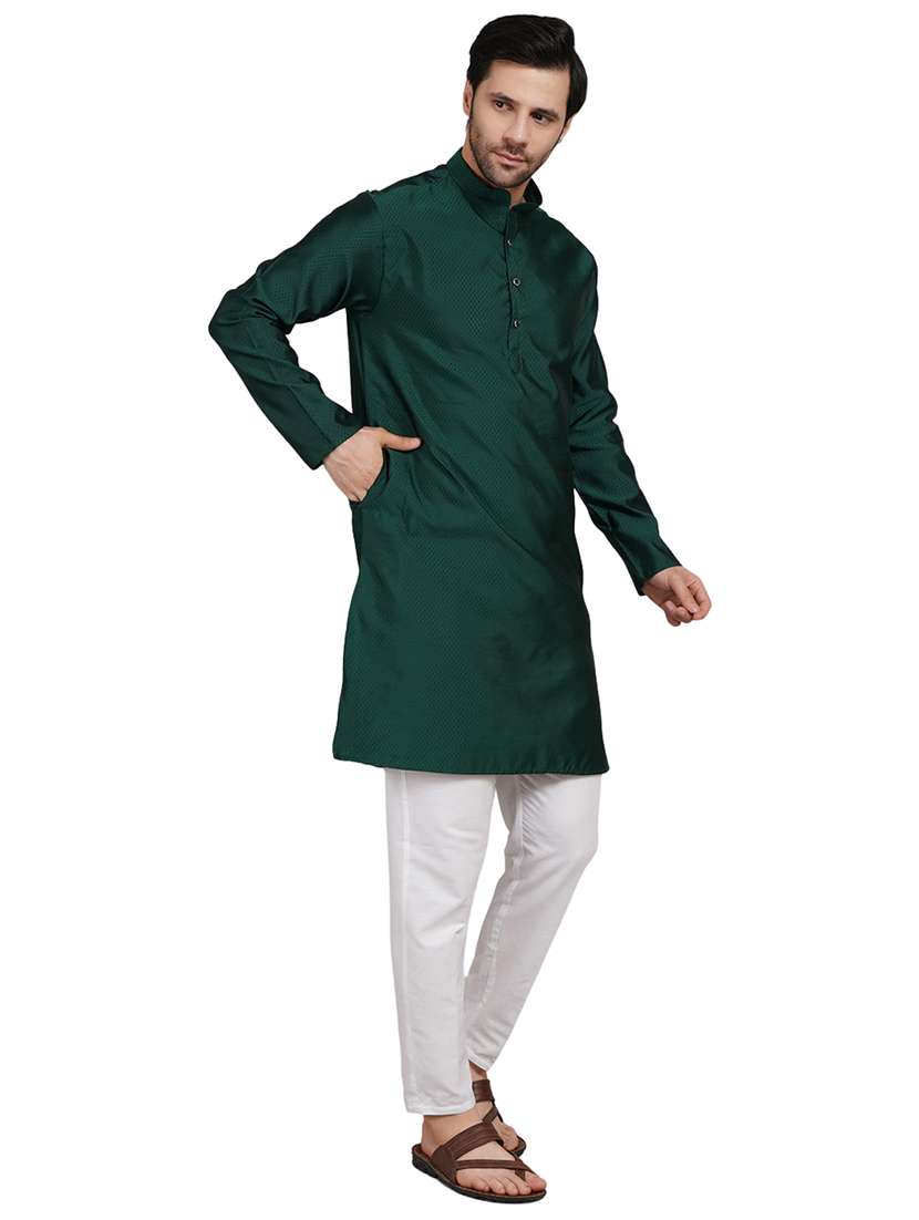 men self design mandarin neck kurta with trousers ethnic wear set - 22148201 -  Standard Image - 1