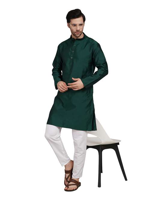 men self design long sleeve kurta with trousers ethnic wear set - 22148202 -  Standard Image - 0