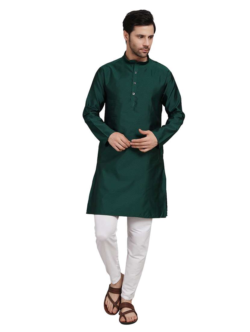 men self design long sleeve kurta with trousers ethnic wear set - 22148202 -  Standard Image - 1
