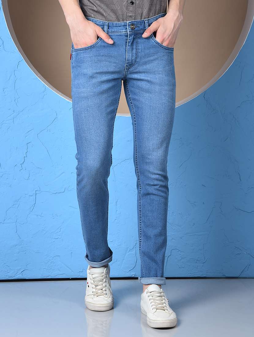 men washed low rise slim fit jeans