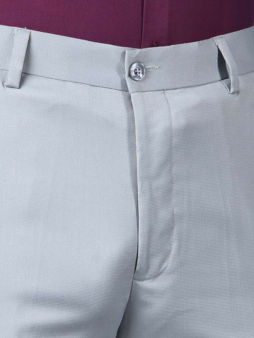 men solid mid rise flat front formal trouser - 22148246 - Standard Image - 6