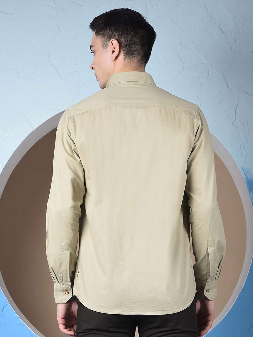 men solid long sleeve regualr fit casual shirt - 22148247 - Standard Image - 4