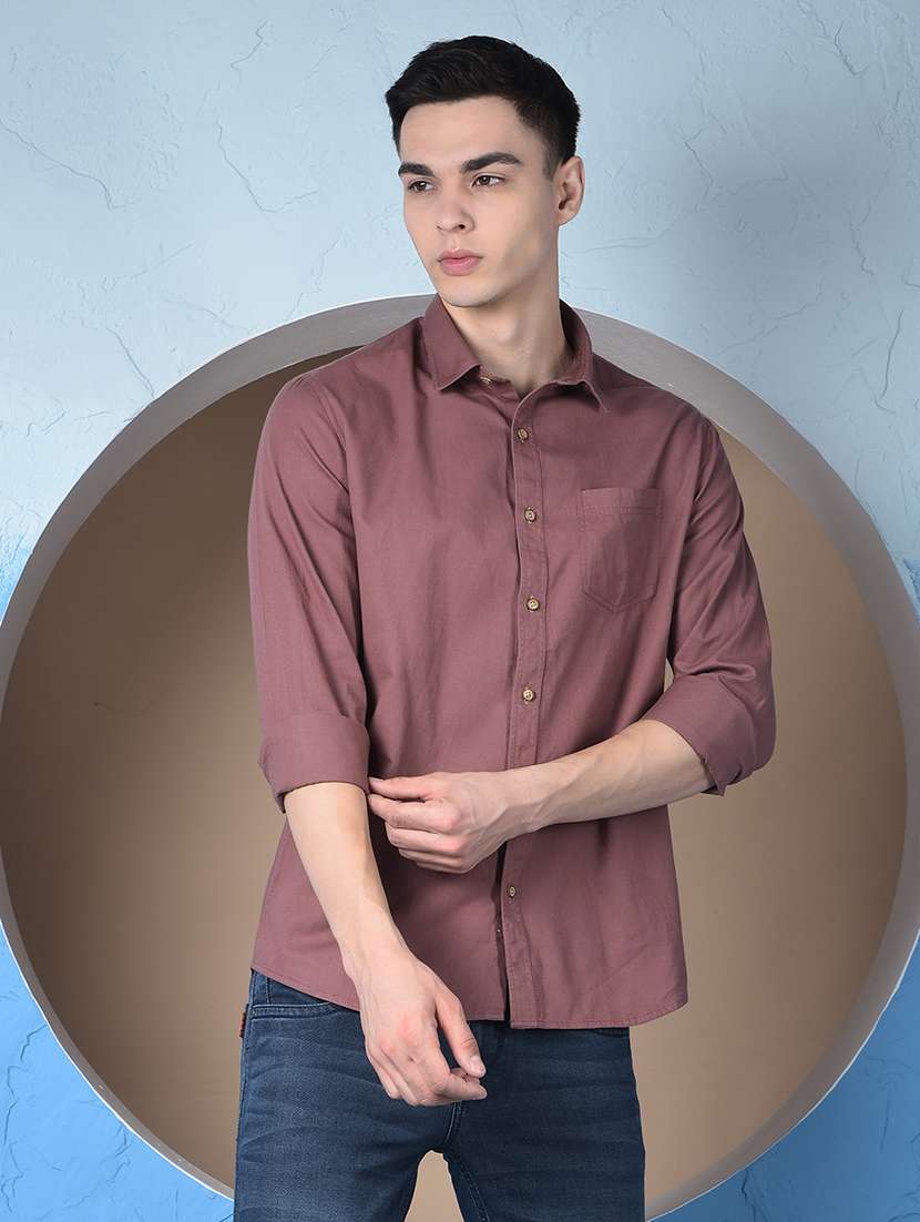 men solid long sleeve regualr fit casual shirt - 22148248 -  Standard Image - 1