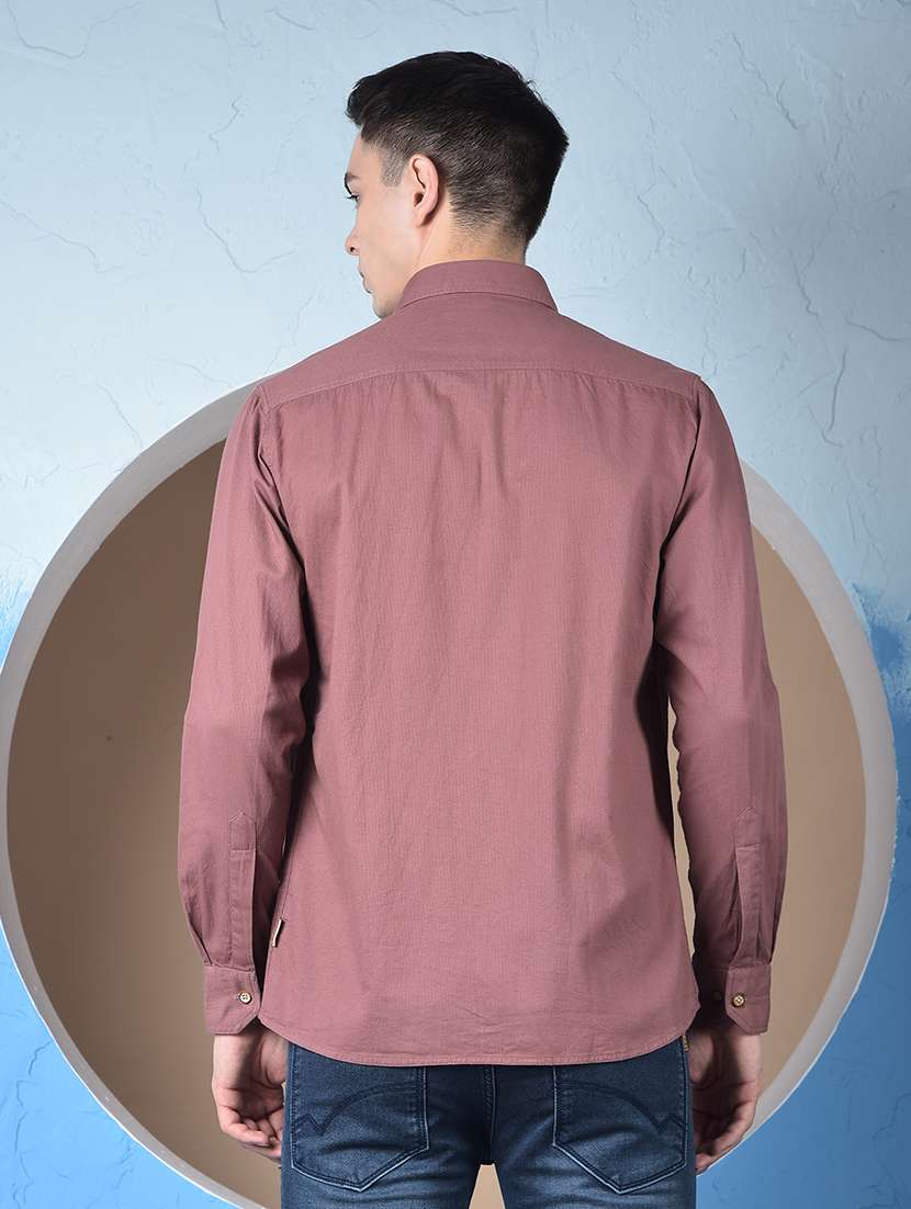 men solid long sleeve regualr fit casual shirt - 22148248 - Standard Image - 4