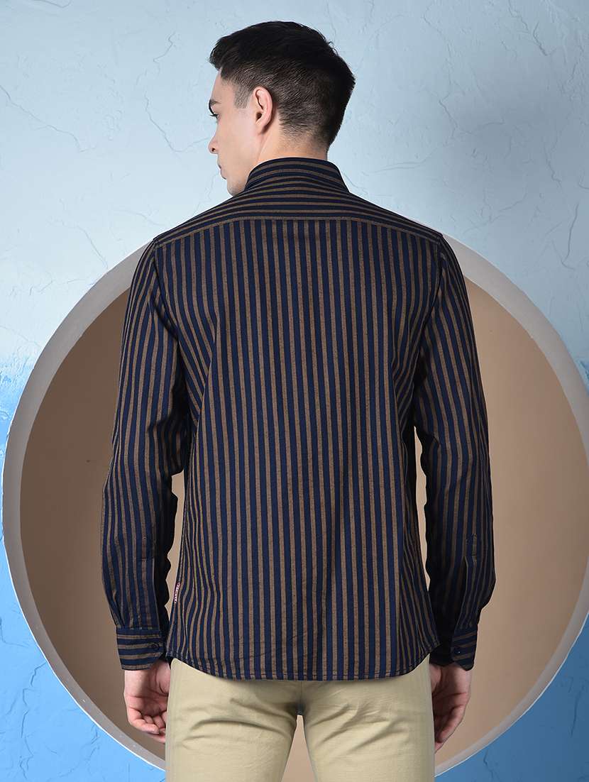 men striped long sleeve regualr fit casual shirt - 22148249 - Standard Image - 4