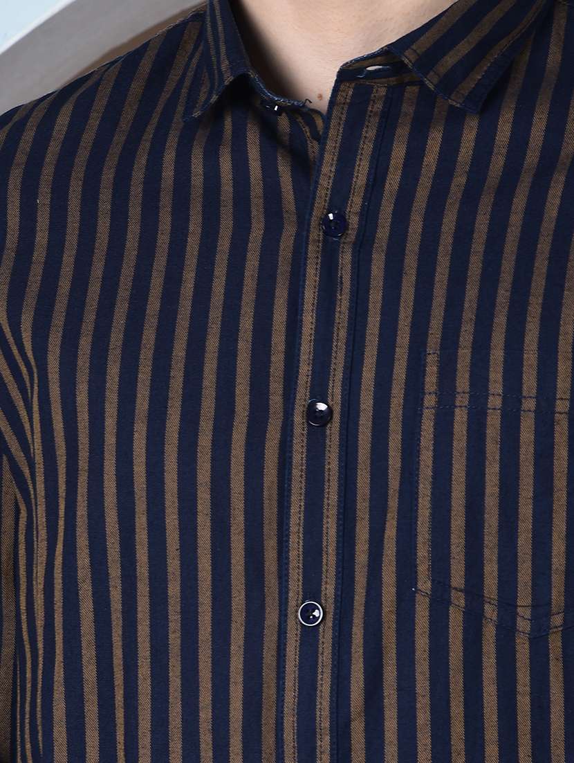 men striped long sleeve regualr fit casual shirt - 22148249 - Standard Image - 6