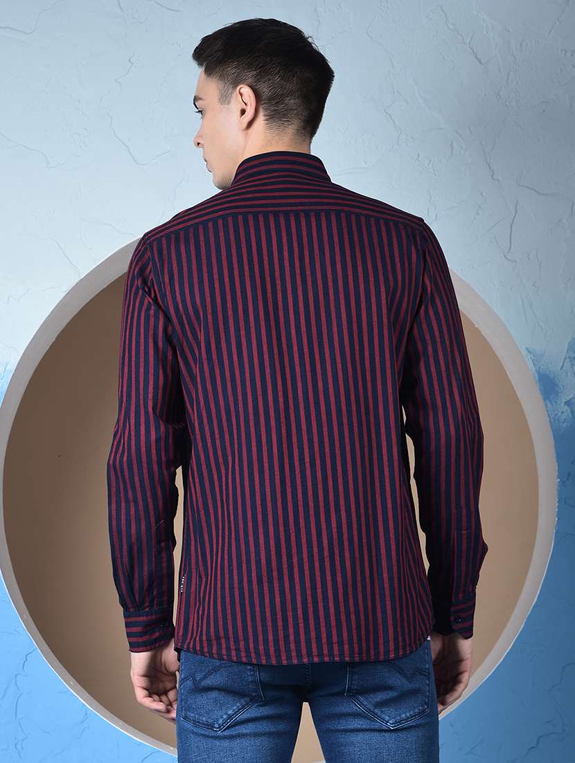 men striped long sleeve regualr fit casual shirt - 22148250 -  Standard Image - 4