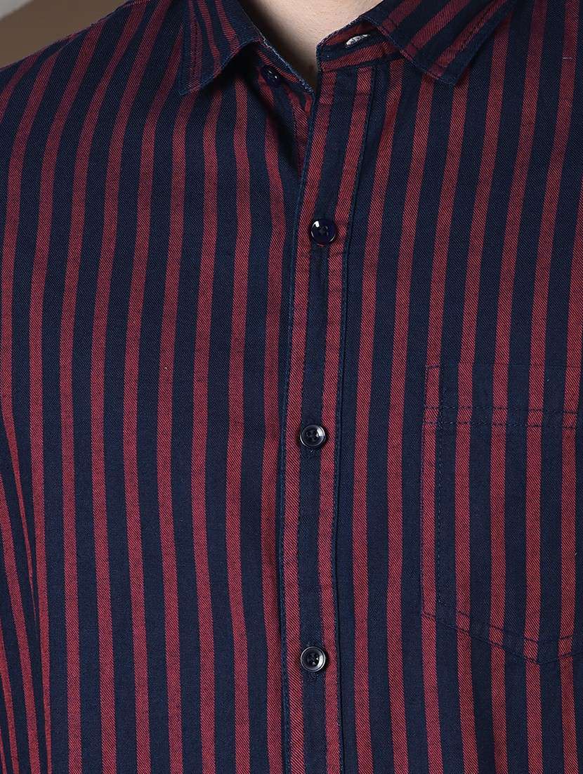 men striped long sleeve regualr fit casual shirt - 22148250 -  Standard Image - 6