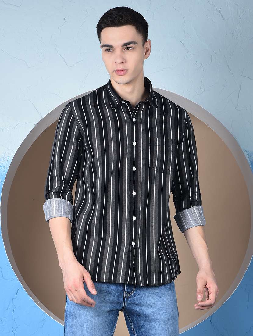 men striped long sleeve regualr fit casual shirt - 22148251 -  Standard Image - 1