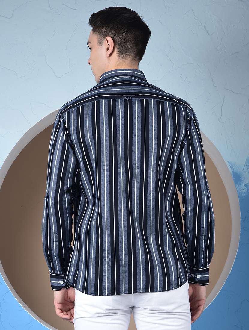 men striped long sleeve regualr fit casual shirt - 22148253 -  Standard Image - 4