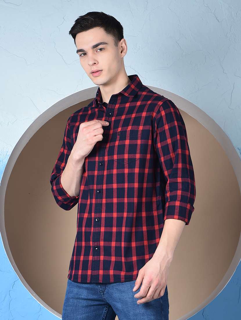 men checkered long sleeve regualr fit casual shirt - 22148255 -  Standard Image - 1